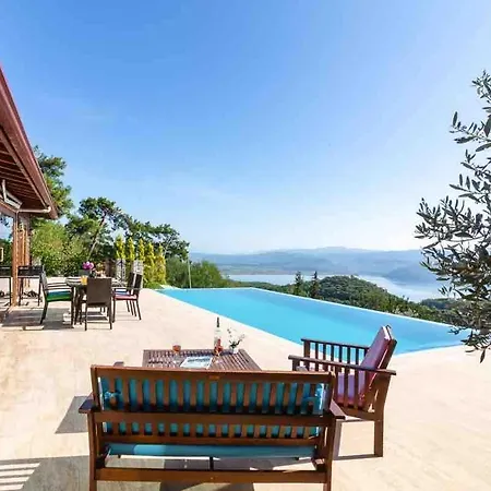 Infinity Pool Panoramic View In Akyaka - Ula Villa *